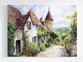 Poszter Régi Ház Provence Virágok Franciaország Akvarell 100x75