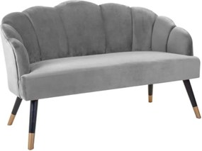 PAPILLON bársonyszövet kanapé 2 személyes, szürke