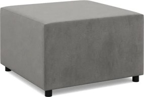 Zeus puff, bársony, 70x70, világosszürke