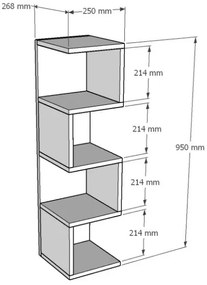 Könyvespolc ALIN 95x25 cm fehér