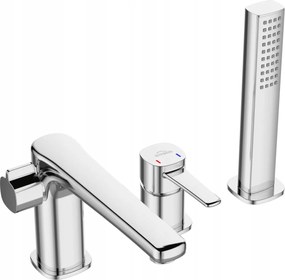 Kádtöltő Csaptelep Álló Zuhanyzóval Króm 3 Lyukú Glamour Kád