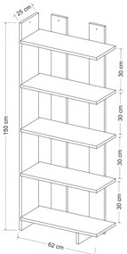 Regál Bulote (fehér + zafír tölgy) . 1092862