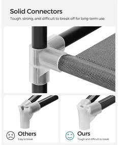 Szövet ruhásszekrény, ruhatároló gardróbszekrény, szürke