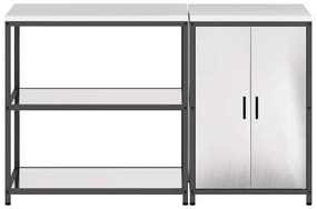 Konyhai Tároló Készlet polcokkal 2 pcs Ezüst 150 x 50 x 92 cm