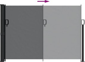 Fekete behúzható oldalsó napellenző 140 x 500 cm