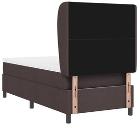 Boxspring Ágy Mattal Sötétbarna Színben, 90x200 cm, Anyag
