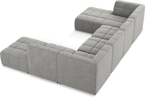 Szürke buklé sarokkanapé (U alakú) Aloha – Makamii