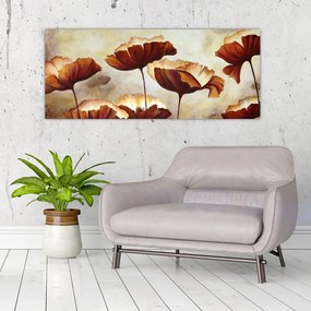 Piros virágok képe (120x50 cm)