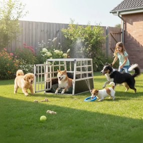 BRUNO kutyaszállító box, 70x54x51cm, ezüst/fekete Cadoca