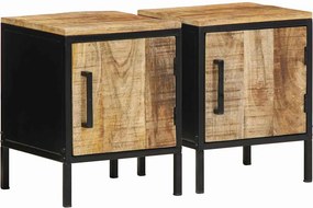 vidaXL Éjjeliszekrény 2 pcs Barna és fekete 30 x 30 x 40 cm