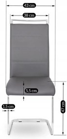 Szánkótalpas Étkezőszék Szürke Eco-bőr Kárpittal. LOCA 2