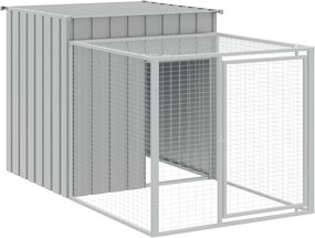 vidaXL világosszürke horganyzott acél csirkeketrec kifutóval 110 x 201 x 110 cm