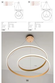 Redo 01-1891 - LED dimmelhető csillár kábellel TORSION LED/35W/230V, átm. 75 cm, bronz