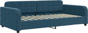 vidaXL kék bársony kanapéágy 90 x 200 cm