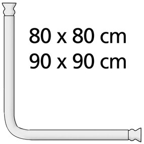 Fehér univerzális sarok zuhanyfüggönyrúd, ø 2,8 cm - Wenko