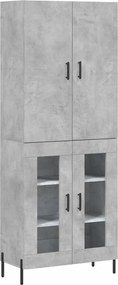 vidaXL betonszürke szerelt fa magasszekrény 69,5 x 34 x 180 cm