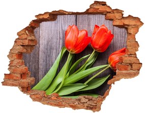 Lyuk 3d fali matrica Piros tulipánok nd-c-137777387