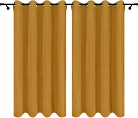 Velúr Függöny Átvezetőkkel 140x250 Mustár Függöny 2 Db