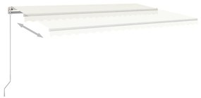 krémszínű automata szélérzékelős és LED-es napellenző 5 x 3,5 m