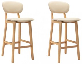 vidaXL 2 db krémszínű szövet bárszék