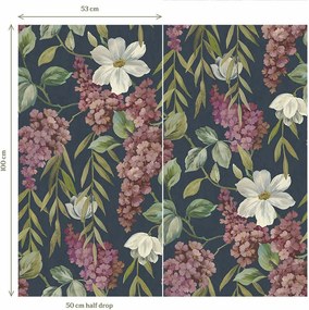 Holden Decor Wanderlust Buddleia lila-sötétkék virágos vlies tapéta – 99550