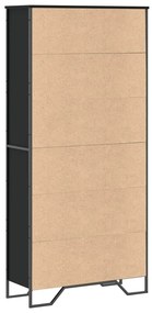 fekete szerelt fa könyvszekrény 80 x 31 x 169 cm