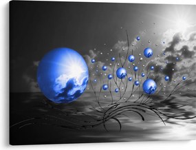 Világoskék gömbök képe (70x50 cm)