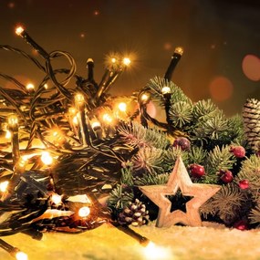 Brilagi kültéri LED karácsonyi fényfüzér 300 LED, 8 funkció, 35 m, IP44, meleg f