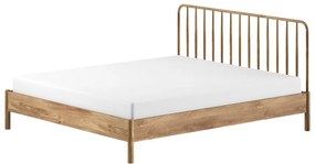 Natúr színű tölgyfa franciaágy ágyrács nélkül 180x200 cm Olive Spindle – Vipack