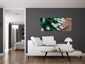 Egy csokor fehér tulipán képe (120x50 cm)