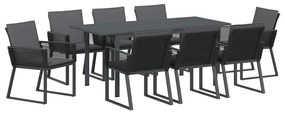 vidaXL Kert étkező szett 9 pcs Antracit polirattan