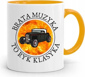 Sárga Bögre Testvérnek A Zene Egy Klasszikus Üvöltés, fényképes nyomtatással