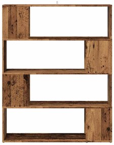 antik fa színű térelválasztó könyvszekrény 100x24x124,5 cm