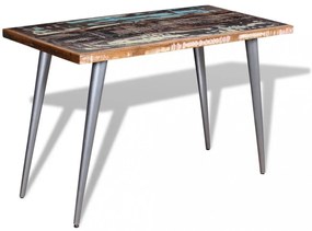 tömör újrahasznosított fa étkezőasztal 120 x 60 x 76 cm