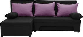 ERIS Kinyitható sarokkanapé Fekete/lila