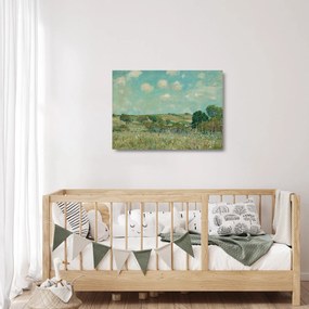 Üveg kép - Alfred Sisley,  Meadow, reprodukciók (70x50 cm)