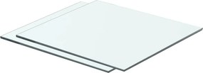 vidaXL 2 db átlátszó üveg paneles polc 40 x 30 cm