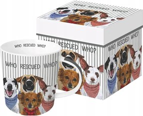 Nagy Porcelán Bögre Ppd Who rescued who? Kutya Ferenc Kutyák 0,4 l