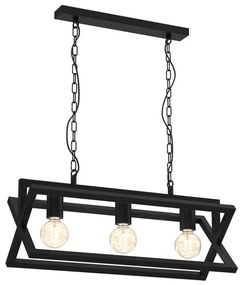 Csillár láncon ARNOLD 3xE27/60W/230V fekete