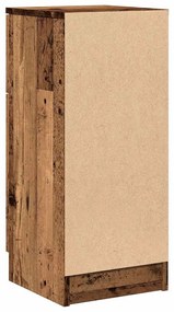 2 db antik fa színű szerelt fa tálalószekrény 30 x 30 x 70 cm