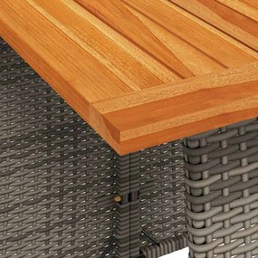 6 részes szürke polyrattan kerti ülőgarnitúra párnákkal L-alakú