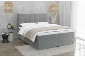 Világosszürke ágyneműtartós boxspring ágy 140x200 cm Flip – Ropez
