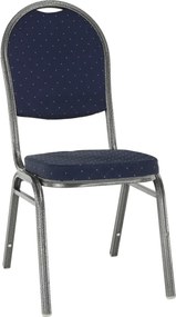 Szék, egymásra rakható, sötétkék szövet/szürke keret, JEFF 2 NEW