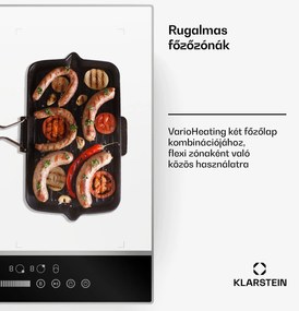Klarstein DualTone Hybrid indukciós főzőlap, Flex Zone, LED kijelző, Csúszka vezérlés, 7200 W
