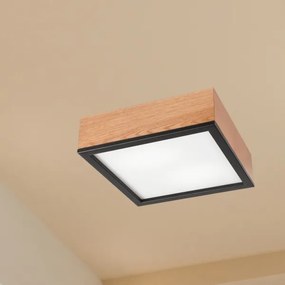 Mennyezeti lámpa OAK SQUARE 2xE27/15W/230V 31x31 cm tölgy/fekete