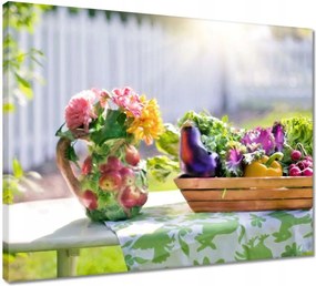 Vászonkép 50x40 Zöldségek a serpenyőben