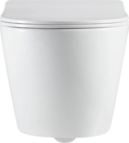 Erga Lily+, fali WC-csésze 490x370x365mm, Tornado 2 perem nélküli + lágyan záródó WC-ülőke, fehér, ERG-V03-LILY-TO2-WH