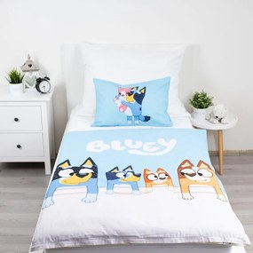 Kék pamut gyerek ágyneműhuzat babaágyhoz 100x135 cm Bluey – Jerry Fabrics