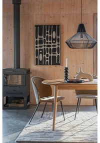 Bővíthető étkezőasztal tölgyfa dekoros asztallappal és hosszabbító asztallappal 90x180 cm Twist – Zuiver