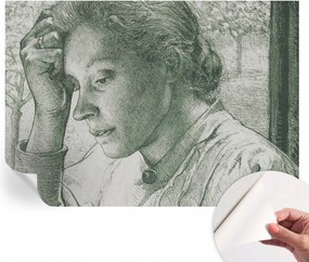 Matt öntapadós fotótapéta Falra Reflektív nő 208x146 cm